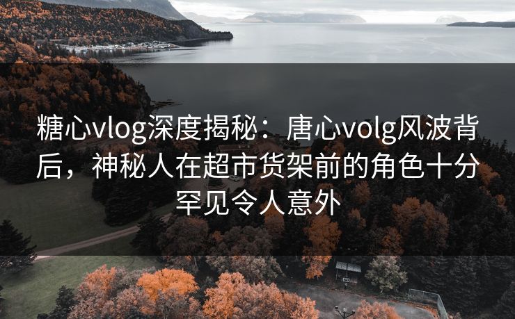 糖心vlog深度揭秘：唐心volg风波背后，神秘人在超市货架前的角色十分罕见令人意外
